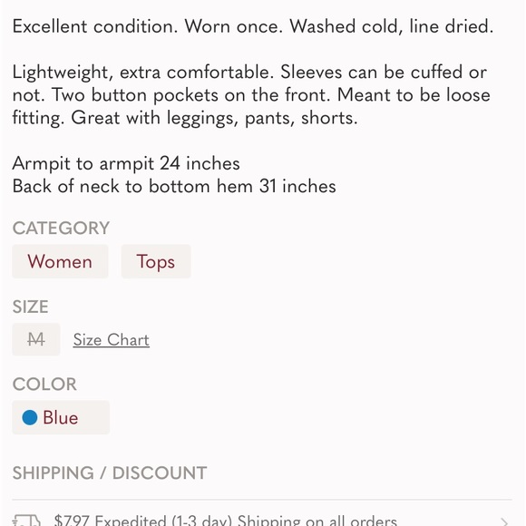 Topo Designs Women’s Medium Knot Design Button Up Shirt - Picture 8 of 8